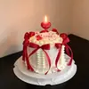 Decoración de pastel para el Día de San Valentín Qixi 2026 adorno de vela de amor en forma de corazón accesorio para insertar tarjeta de confesión de pareja