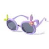 2025 Nuevo Estilo Niños Niñas Orejas de Conejo Lindas Dibujos Animados Moda Elegante Forma Cóncava Protección Solar Gafas de Sol Jc1878