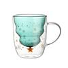 Taza de Navidad para café con leche Estrella de los Deseos de doble capa aislada de vidrio alto boro TikTok Net rojo misma Taza de Navidad