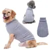 Suprimentos para animais de estimação no atacado: roupas para cachorro de cor sólida com gola alta, suéteres de tricô em relevo para cães de estimação vermelhos, suéteres de outono e inverno para cães
