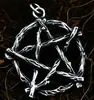 Collar con colgante de acero inoxidable pulido nuevo transfronterizo de Satanás comercio exterior retro cabeza de oveja estrella de cinco puntas colgante de acero de titanio