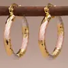 Pendientes de Aro de Metal Pintados al Óleo Elegantes de Moda de Tamaño Mediano para Mujer, Best-Seller Transfronterizo Cao Shi Shein