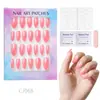 24 Peças de Unhas Postiças Usáveis para Adultos Produtos Acabados Transfronteiriços Patches de Manicure de Alta Qualidade Manicure Amêndoa Removível Atacado