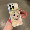 Capa de Celular Amarela Fofa com Flor para Menina com Suporte Giratório para Apple 17 Pro Max, Huawei P60, Xiaomi 15, Vivo