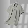 Traje de papá Verano Delgado Manga corta Elástico Ropa de seda de hielo fresca para hombres de mediana edad Conjunto casual deportivo de dos piezas para hombre