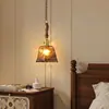 Luminária Pendente Vintage Flor Rosa de Cabeceira Lâmpada Pendente de Entrada de Corredor Latão Retrô Francês Onda de Água casagd Ferro