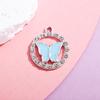 Acessórios de Borboleta Pingente Estilo Europeu e Americano Diamante com Gotejamento de Óleo Liga de Zinco Acessórios de Joia Pulseira DIY Roupas Colar Chaveiro