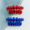 Moderna y Elegante Hip-Hop Azul y Rojo Ocho Dientes Coloridos Brillantes Aparatos Dentales Populares en Europa y América