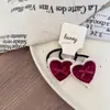 Nuevo Pasador de Pelo con Lazo de Amor de Terciopelo Borgoña para Niños, Diadema, Pasador, Pinza Lateral, Goma Elástica