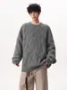 Suéter Redondo de Atmósfera Retro para Hombres y Mujeres en Otoño e Invierno Holgado y Perezoso Trenzado Grueso Chaqueta de Punto para Pareja Top