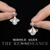 Brincos Vintage Pequenos em Forma de Saia com Zircônia e Pérola, Modernos para o Trabalho, Luxo Leve, High-End, Brincos Elegantes