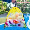 Bolsa de Almacenamiento para Pelotas de Playa Gran Capacidad Cesta de Almacenamiento para Pelotas Rebotantes Infantiles Bolsa de Malla Lavable Transpirable Bolsa Blanca