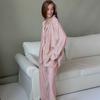 Conjunto de pijama de manga larga informal, holgado, estilo europeo y americano, para otoño, para mujer, cárdigan, ropa para el hogar, venta al por mayor