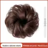 Aplique de Coque de Cabelo Cacheado para Mulheres, Anel de Cabelo Natural Fofo, Coque de Cabelo Sintético, Penteado Estilo Coreano, Coque de Cabelo Estilo Antigo
