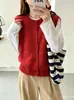 Colete Cardigan de Tricô Cinza para Mulheres, Novo Estiloso e Fashion 2026 Jaqueta Colete Suéter de Caimento Solto