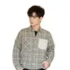 Nueva camisa de cuadros de manga larga para hombre de otoño, camisa unisex de estilo coreano holgada y moderna, top casual moderno para jóvenes