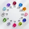 Pulsera de Lujo de Alta Gama Accesible Transfronteriza Europea y Americana para Mujer, Versátil Cobre Oro de 18K DIY Incrustado Joyería de Collar Piedra de Nacimiento de Diciembre