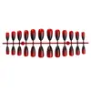 Unhas Postiças Tipo Amêndoa Curta Cor Sólida Estilo Simples de Luxo Leve Ano Novo Natal Vermelho Gradiente Manicure Unhas Postiças Atacado