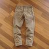 Estilo americano pesado lavado vintage algodão masculino engrossado calças casuais angustiado calças retas calças ami kaji
