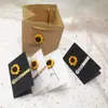 Cartão Pequeno em Branco de Natal Cartão de Saudação Criativo Retrô Feito à Mão DIY Flor de Simulação Girassol Cartão de Bênção de Aniversário