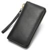 Cartera de piel auténtica para mujer, bolso largo de piel auténtica, novedad 2023, cartera de mano de piel de vacuno, cartera de mano con cremallera