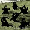Estacas de Jardim de Halloween de 6 Peças para Decoração de Gramado ao Ar Livre, Placas de Fantasma Preto, À Prova d'Água