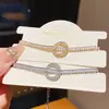 Pulseira Quadrada Redonda Geométrica de Zircônia Estilo Palaciano Simples Moda Pulseira para o Dia a Dia Joia de Nicho de Alto Padrão