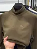 Sudadera Térmica de Cuello Alto Medio para Hombre para Otoño e Invierno, Camiseta de Manga Larga, Capa Base de Alta Elasticidad, Ropa Interior Gruesa y Cálida
