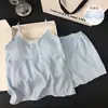 2026 Nuevo Conjunto de Pijama con Almohadilla para Sujetador Camisola de Algodón Nube para Mujer Pantalones Cortos Simples de Verano Transpirables Ropa de Casa