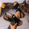 Sandalias de Cuña Abiertas de Gran Tamaño Transfronterizas 2026 para Mujer, Moderno Diseño Hueco, Cómodas, Casuales, Versátiles
