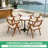 Silla de marco de aleación de aluminio minimalista moderna con respaldo de malla y juego de mesa de comedor de losa de roca, adecuado para restaurantes autoservicio de hotel y uso en exteriores