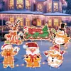 Amazon Transfronterizo Nuevo Cartel Navideño para Jardín Muñeco de Nieve Santa Claus Cartel de Jardín Decoración de Fiesta Tablero Hueco