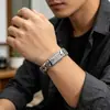 Pulsera Gruesa con Patrón de Hierba Tang, Estilo Coreano, Versión Ancha Lisa, Joyería de Plata Tailandesa, Vintage, Única, Moderna, Souvenir de Viaje para Hombre