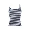 Camisola de Tirantes Rayada Retro Adelgazante Unbdns para Mujer, Camiseta Interior Base Deportiva de Verano con Espalda Bonita