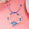 Collar de Moda de Verano Transfronterizo Europeo y Americano Flor de Arcilla Suave Concha Pulsera Trenzada Ajustable Tobillera Accesorios para Vacaciones en la Playa