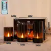 Luz de Vela Electrónica Negra con Llama Simulada para Decoración de Bodas y Hoteles, Portavelas de Gama Alta para el Hogar y Camping, Adorno de Atmósfera