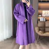 Novo Casaco de Lã Dupla Face com Renda para Outono e Inverno Moda Elegante Lã Moda Elegante Casaco Feminino