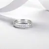 Anillo de círculo completo de moissanita de plata pura S925, todo moissanita plata 925 anillo cerrado liso transfronterizo para mujer, en stock para venta al por mayor