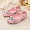 Zapatos de Princesa de Cristal Multicolor para Niñas para Salidas Diarias y Ocasiones Formales, Zapatos de Salón Estilo Dulce con Flores de Pedrería de Colores y Correas de Velcro