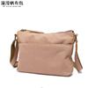 Bolso cruzado de lona impermeable para mujer, bolso de hombro de color liso con cuero de primera capa, suministro de fabricantes de desbordamiento