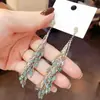 Brincos de Franja Gota de Água em Vidro Agulha de Prata Brincos Boêmios de Luxo Leve Brincos de Temperamento Niche High-End Atacado para Mulheres