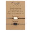 Pulsera tejida de cera de personalidad creativa de joyería europea y americana transfronteriza, pulsera de tarjeta de piedra volcánica, pulsera para pareja