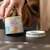Taza Maestra de Cerámica con Transferencia de Diez Mil Flores con Esmalte Antiguo de Fábrica Taza de Té Creativa Juego de Té Kung Fu de Aspecto Fino para Damas Taza de Té