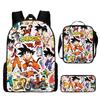Mochila Nueva de Anime de Dibujos Animados de Dragon Ball de Amazon para Estudiantes de Primaria y Secundaria, Bolsa Escolar, Bandolera, Estuche para Lápices, Set de Tres Piezas