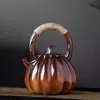 Juego para Preparar Té con Tetera de Cerámica para Preparar Té Cerca de la Estufa, Tetera Japonesa con Asa Lateral, Tetera Grande Específicamente para Preparar Té Blanco Añejo