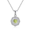 Collar de Plata de Ley S925 para Mujer Colgante de Citrino Natural Granate de Alta Gama Cadena de Clavícula de Moda Suministro Transfronterizo