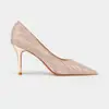 Fábrica de Origem Personalizadas Transfronteiriças Sapatos de Salto Alto Bico Fino para Mulheres com Salto Fino, Adequados para Cheongsam, Sapatos de Casamento de Tira Única
