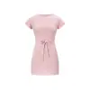 Vestido a Rayas con Cuello Redondo de Manga Corta y Cintura Ajustable, de Venta Caliente Transfronteriza Europea y Americana para Mujer 2026