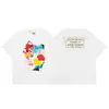 GALLERY DEPT TIDE estampa colorida de letras de desenho animado camiseta de manga curta de alta qualidade casual solta verão masculina e feminina
