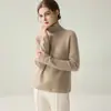 Nuevo suéter de cachemira de cuello alto para otoño e invierno para mujer, camiseta básica de punto ajustada, suéter de cachemira de manga larga